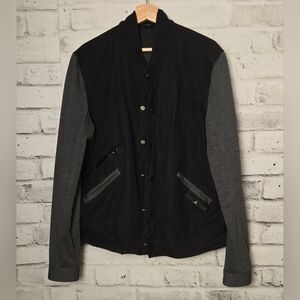 Jordan Black & Gray Wool Sleeve Varsity Bomber Jacket XL